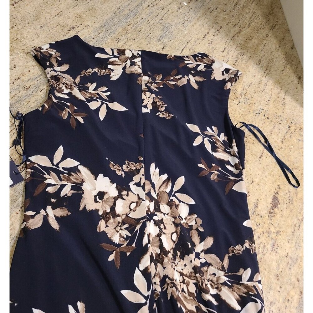 New! Tommy Hilfiger Floral Dress Size 8 Sleeveless Knee Ruched Waist Romantic - Picture 14 of 16